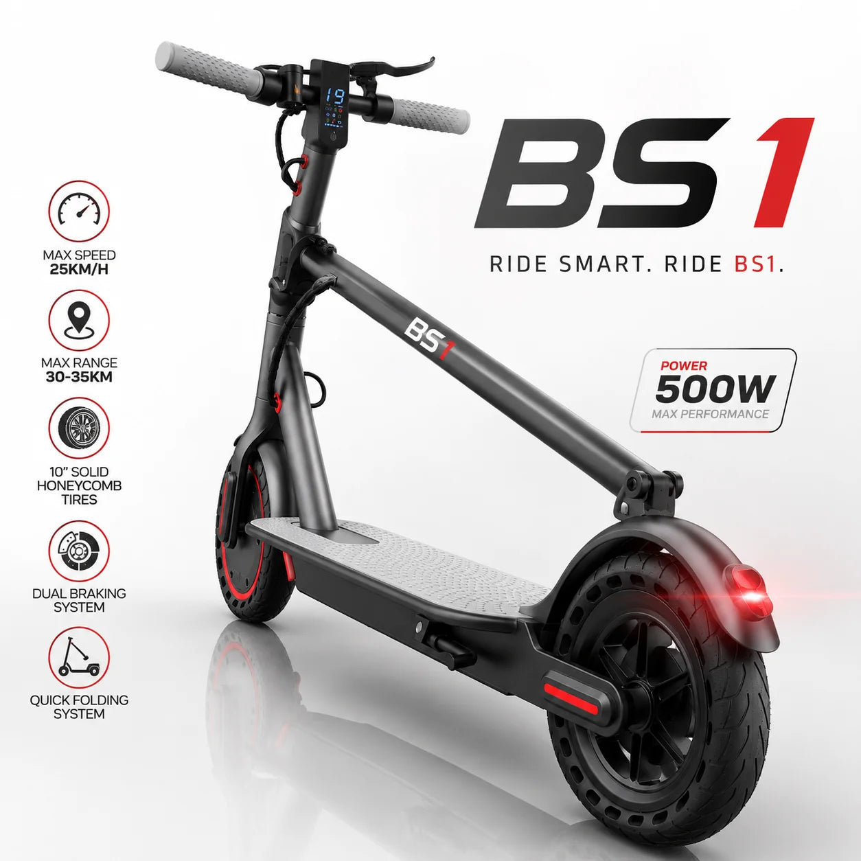 BS1 Electric Scooter - 350W Motor